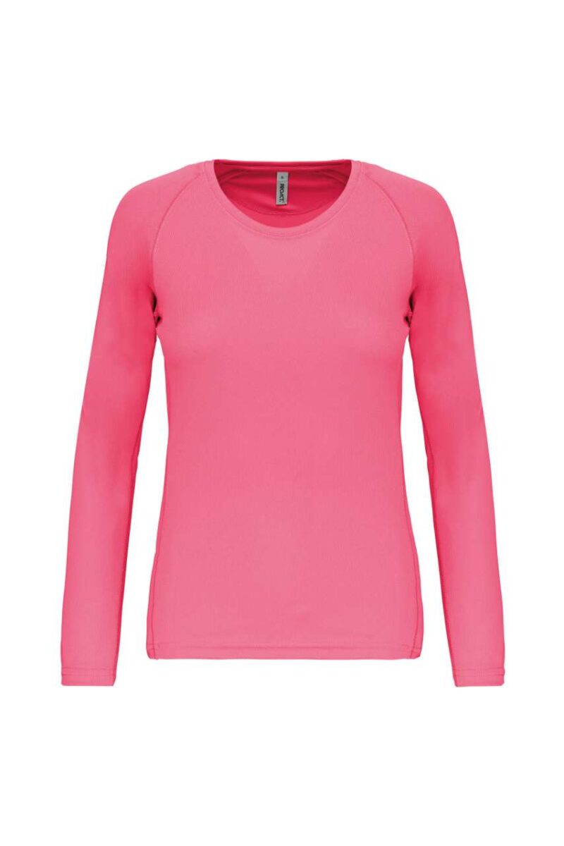 pa444-fluorescent_pink-a2 Proact LADIES' T-SHIRT SPORTS LONG-SLEEVED - Φωσφοριζέ ροζ