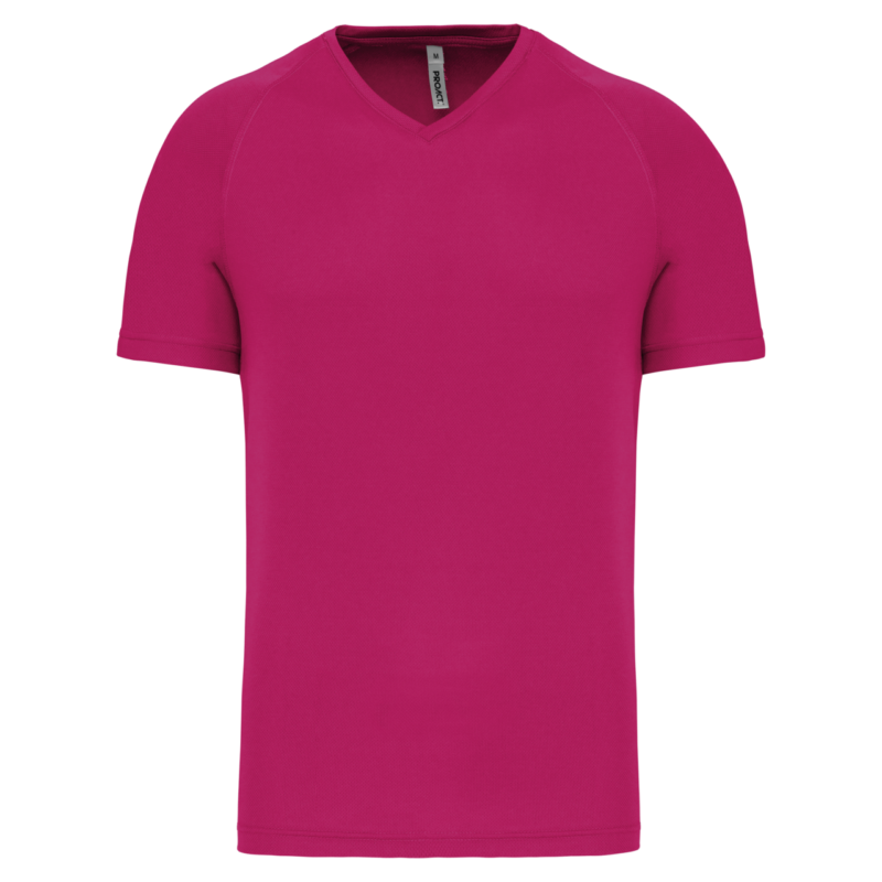 pa476-fuchsia-a1 Proact SHORT-SLEEVED’S V-NECK T-SHIRT SPORTS MEN - Φούξια