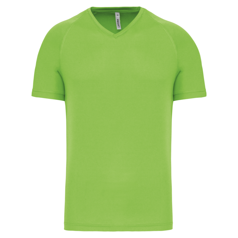 pa476-lime-a1 Proact SHORT-SLEEVED’S V-NECK T-SHIRT SPORTS MEN - Λαχανί