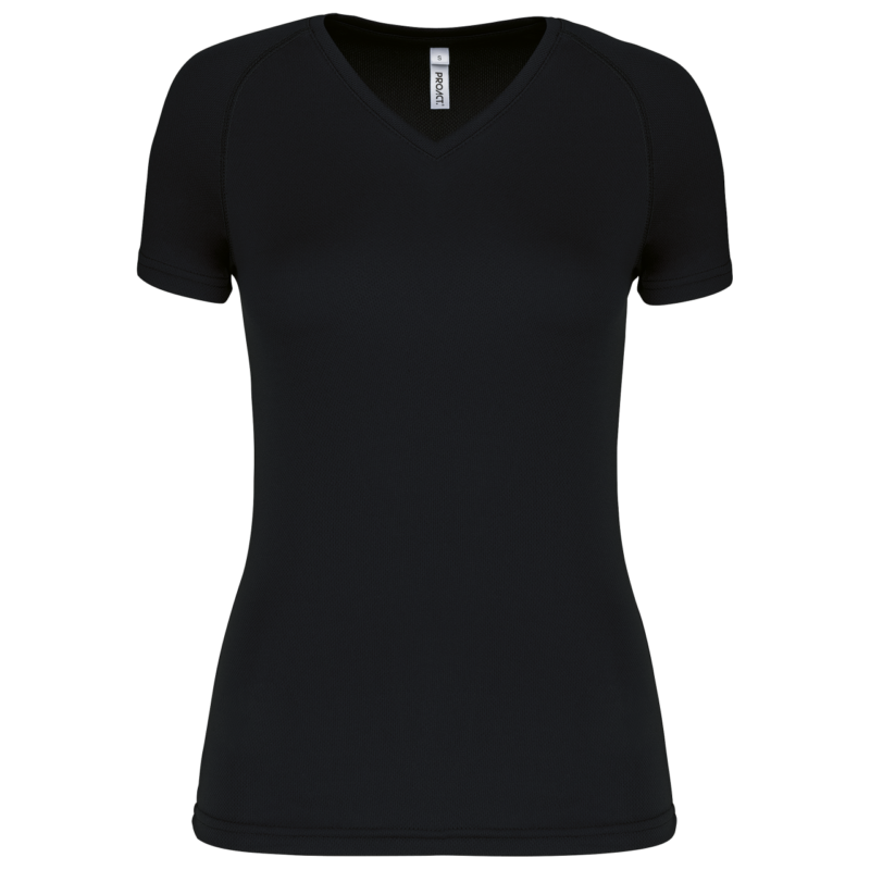 pa477-black-a1 Proact T-SHIRT LADIES' SHORT-SLEEVED SPORTS V-NECK - Μαύρο