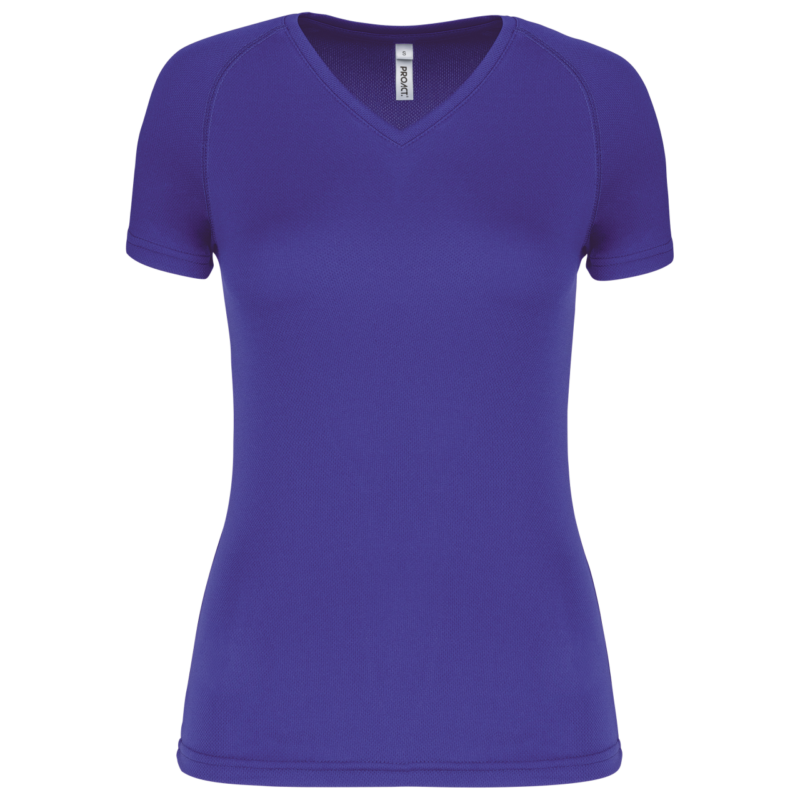 Proact T-SHIRT LADIES' SHORT-SLEEVED SPORTS V-NECK - Βιολετί