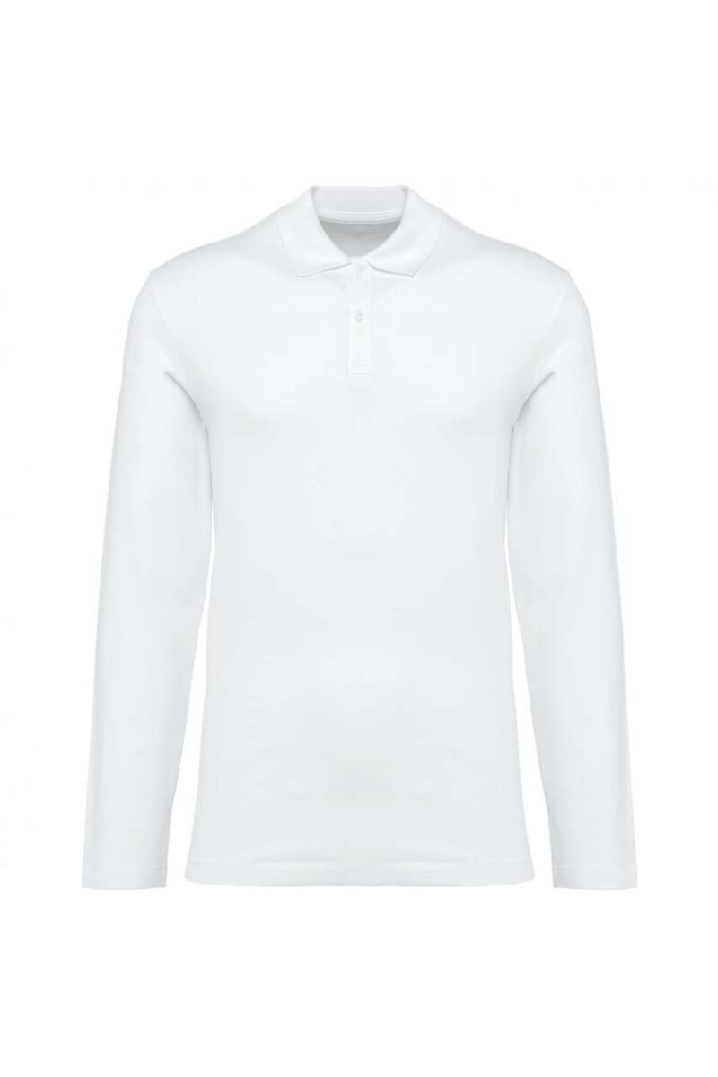 pk202-white-a1 Kariban Premium MEN'S LONG-SLEEVED SUPIMA® POLO SHIRT - Λευκό