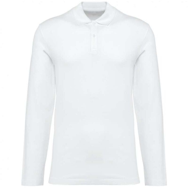 pk202-white-a1 Kariban Premium MEN'S LONG-SLEEVED SUPIMA® POLO SHIRT - Λευκό