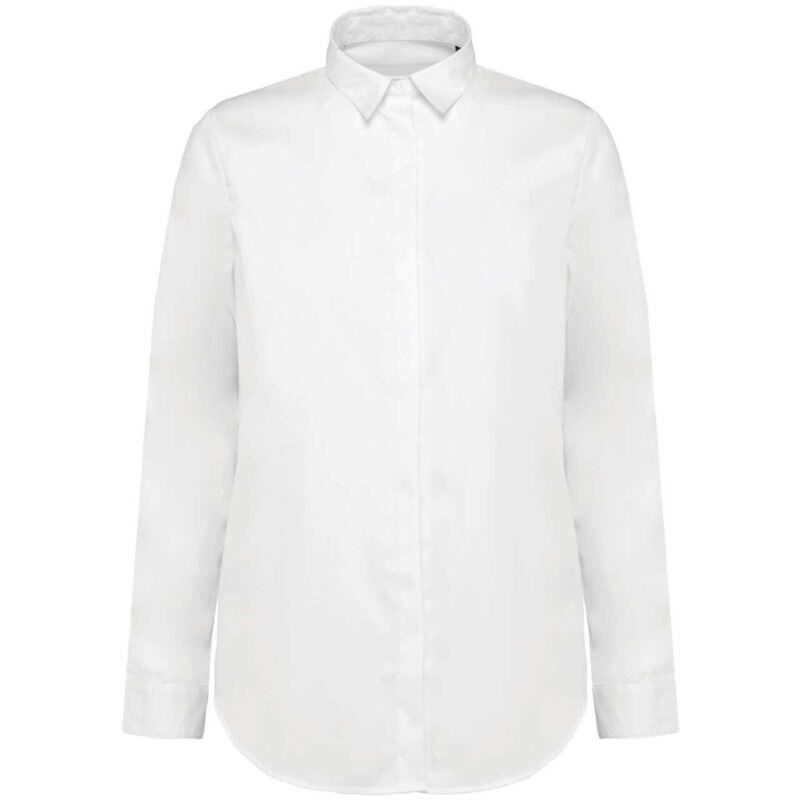 Kariban Premium LADIES' LONG-SLEEVED TWILL SHIRT - Λευκό