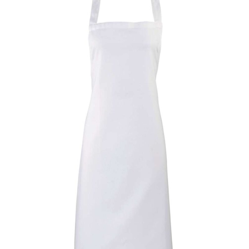 pr102-white-a1 Premier 100% ORGANIC COTTON BIB APRON - Λευκό