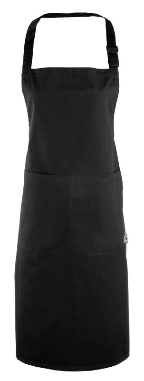 pr112-black-a1 Premier COTTON BIB APRON, FAIRTRADE & ORGANIC CERTIFIED - Μαύρο