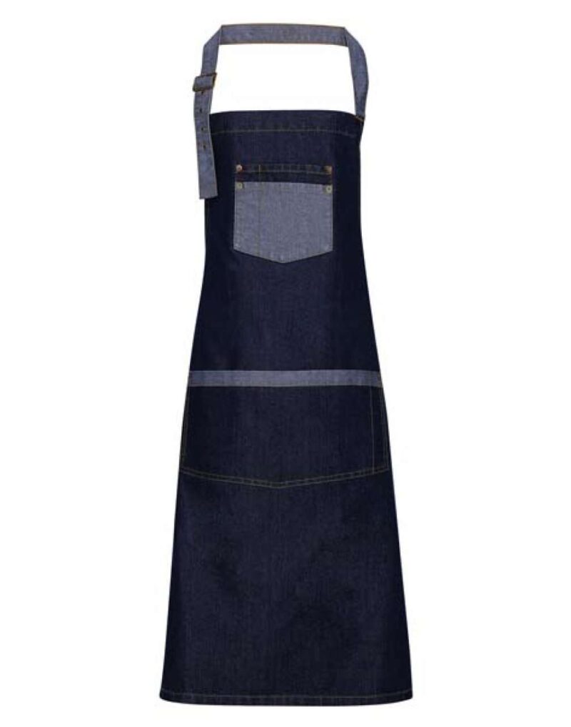 Premier 'DOMAIN' CONTRAST DENIM BIB APRON - ίντιγκο τζιν