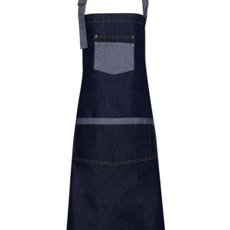 pr127-indigo_denim-a1 Premier 'DOMAIN' CONTRAST DENIM BIB APRON - ίντιγκο τζιν