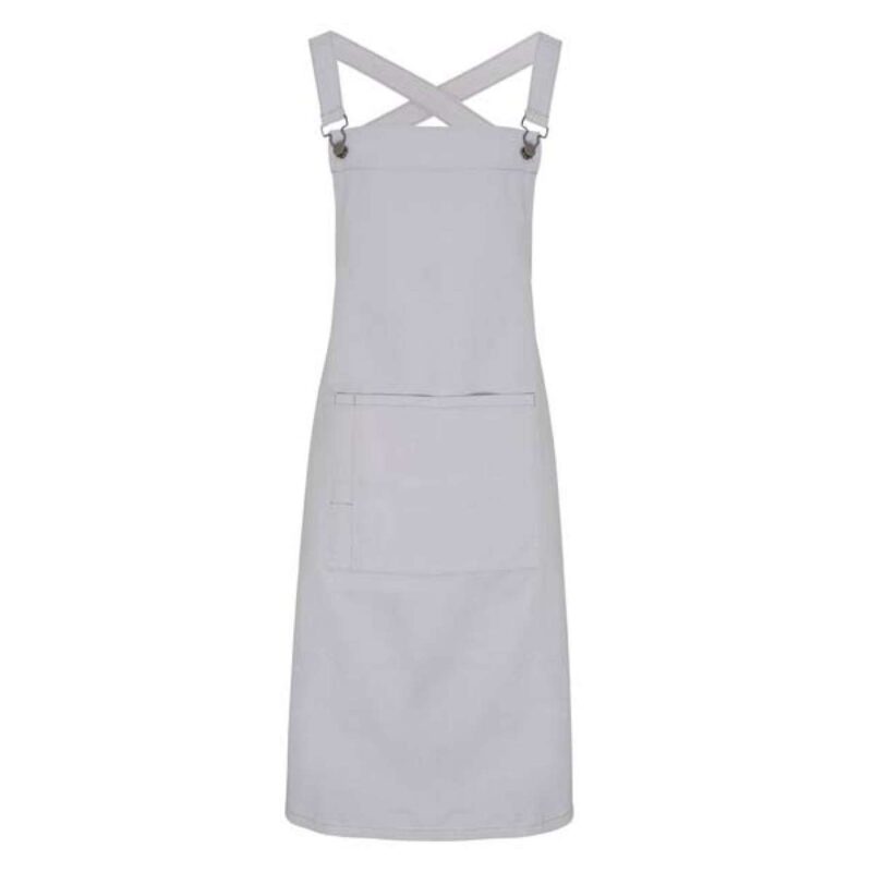 Premier BARISTA CROSS BACK BIB APRON - ασημί