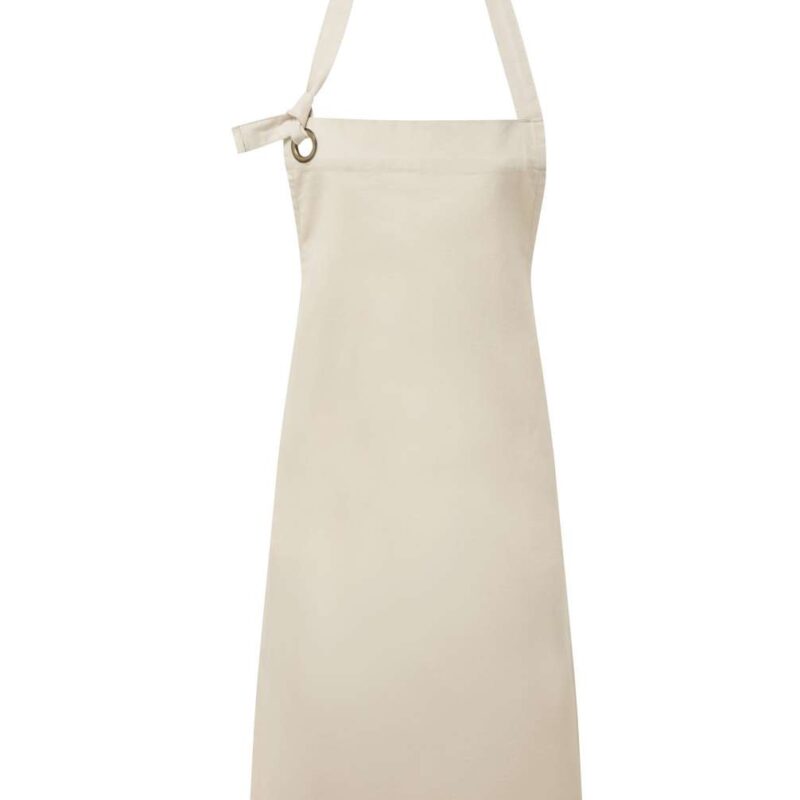 pr130-natural-a1 Premier 'CALIBRE' HEAVY COTTON CANVAS BIB APRON - Φυσικό