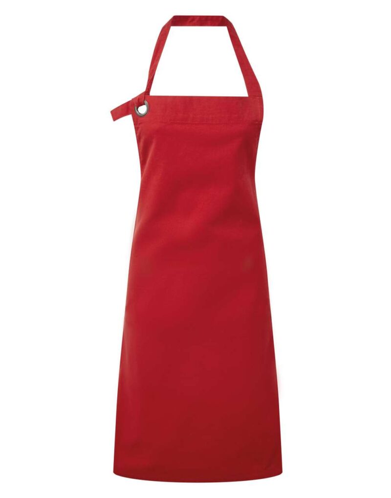 pr130-red-a1 Premier 'CALIBRE' HEAVY COTTON CANVAS BIB APRON - Κόκκινο