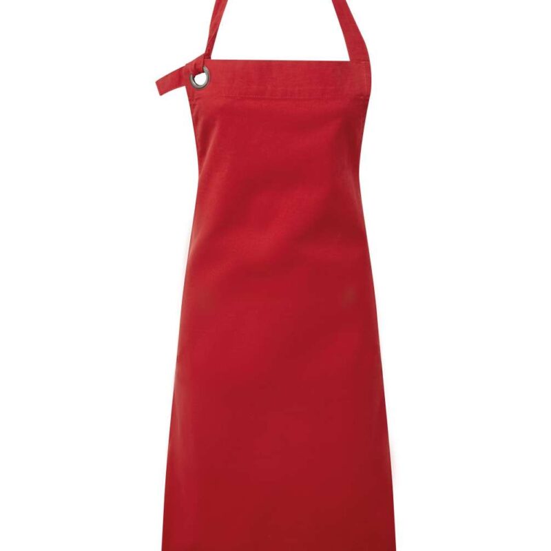 pr130-red-a1 Premier 'CALIBRE' HEAVY COTTON CANVAS BIB APRON - Κόκκινο