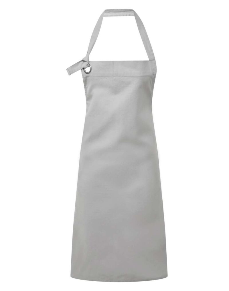 pr130-silver-a1 Premier 'CALIBRE' HEAVY COTTON CANVAS BIB APRON - ασημί