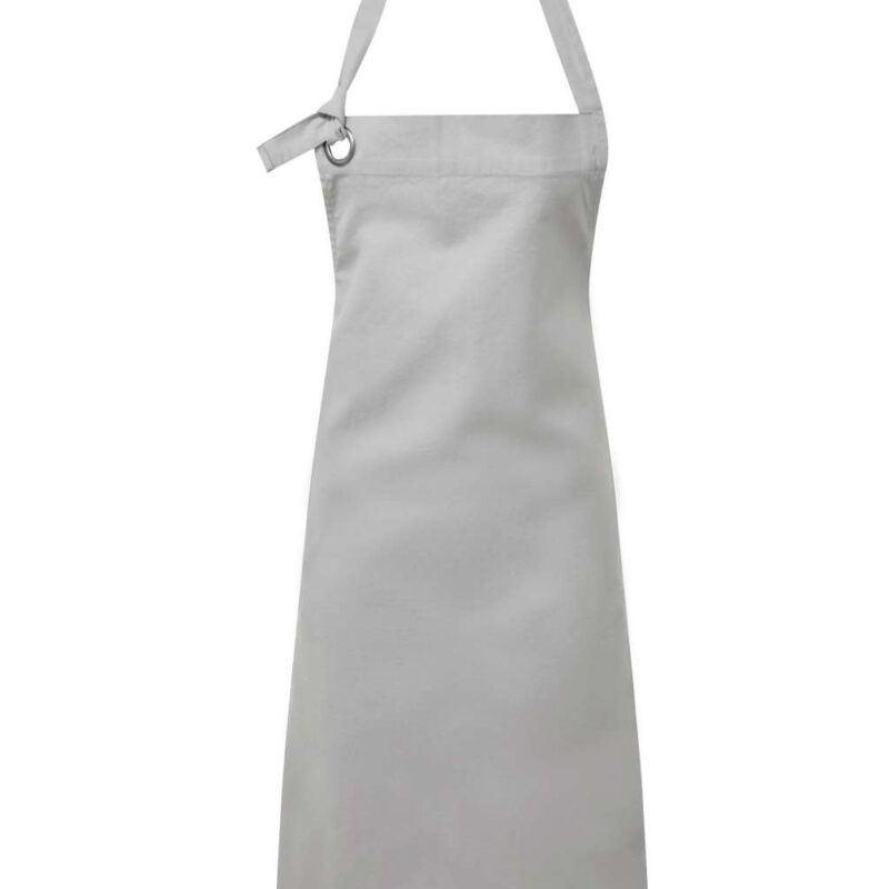 pr130-silver-a1 Premier 'CALIBRE' HEAVY COTTON CANVAS BIB APRON - ασημί