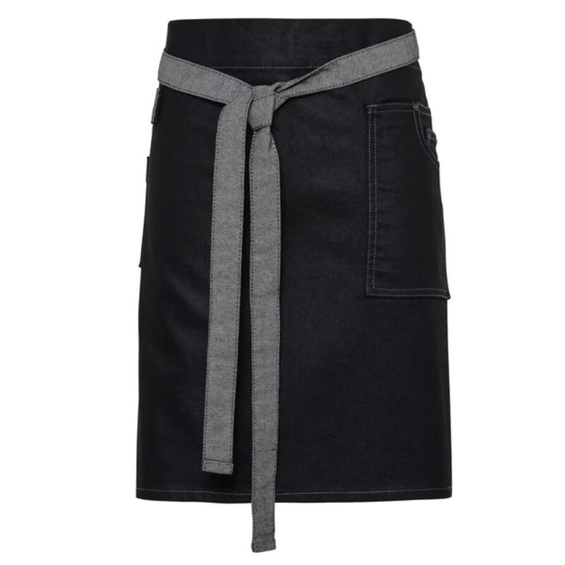 Premier 'DIVISION' WAXED LOOK DENIM WAIST APRON - Μαύρο Τζιν