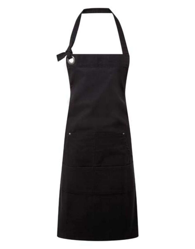 pr137-black-a1 Premier 'CALIBRE' HEAVY COTTON CANVAS POCKET APRON - Μαύρο