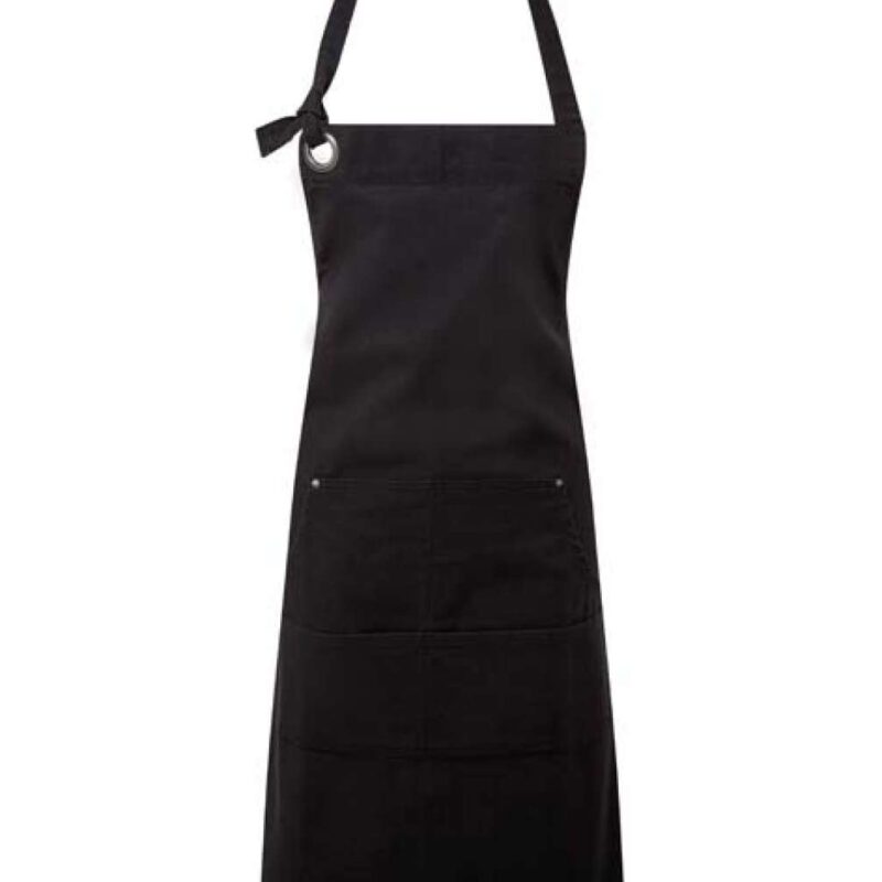 pr137-black-a1 Premier 'CALIBRE' HEAVY COTTON CANVAS POCKET APRON - Μαύρο