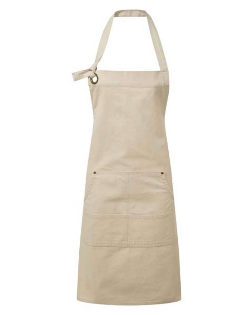 pr137-natural-a1 Premier 'CALIBRE' HEAVY COTTON CANVAS POCKET APRON - Φυσικό