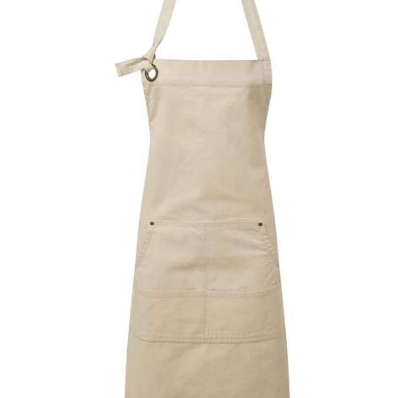 pr137-natural-a1 Premier 'CALIBRE' HEAVY COTTON CANVAS POCKET APRON - Φυσικό