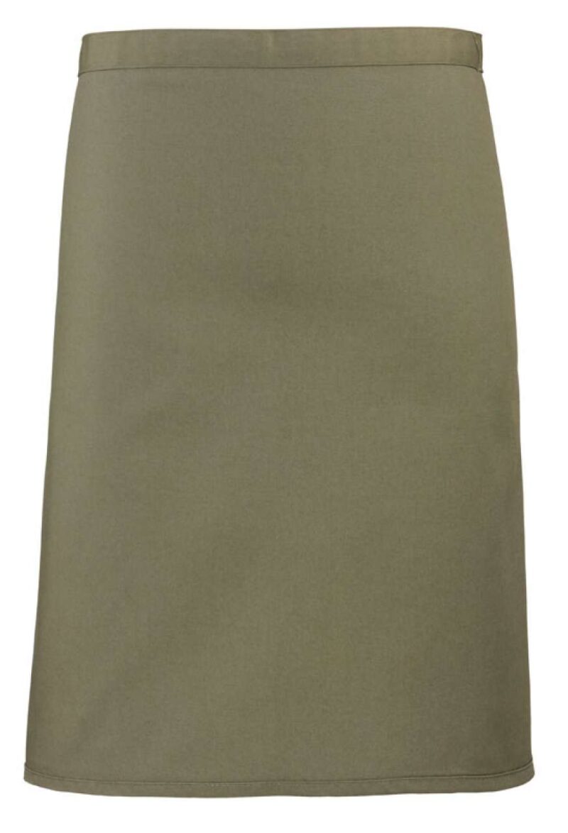 pr151-olive-a1 Premier 'COLOURS COLLECTION’ MID LENGTH APRON - Λαδί