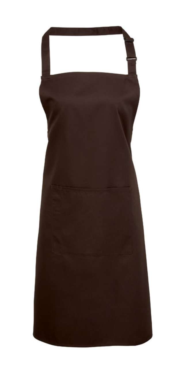 pr154-brown-a1 Premier 'COLLECTION COLOURS' WITH APRON BIB POCKET - καφέ