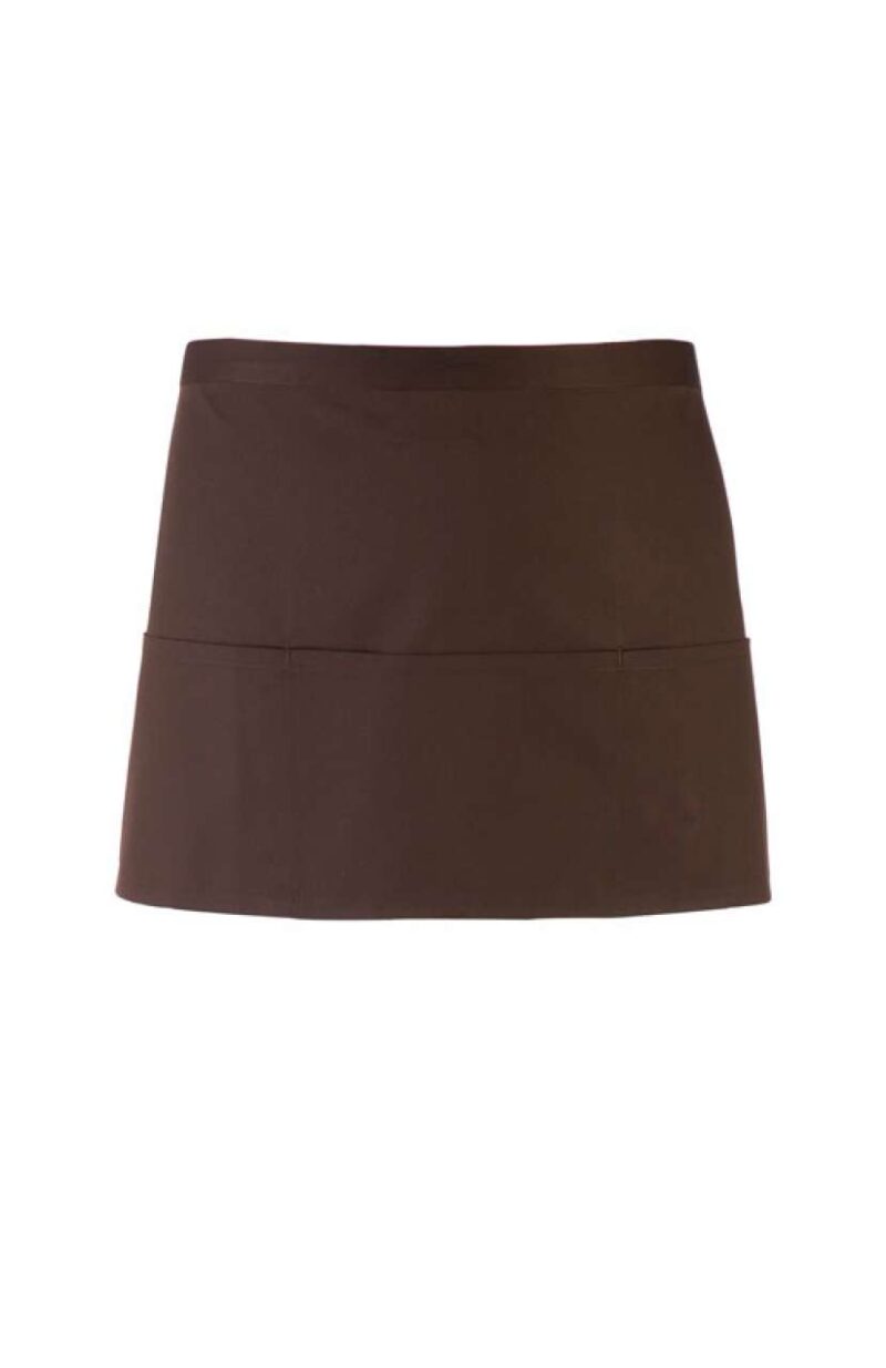 pr155-brown-a1 Premier COLOURS COLLECTION’ THREE POCKET APRON - καφέ