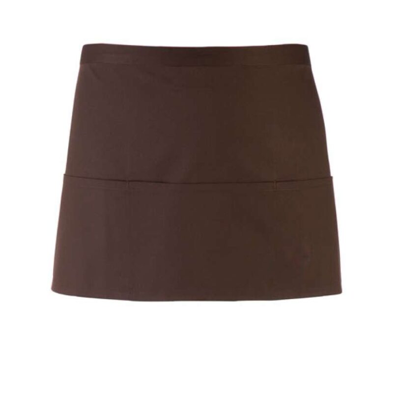 pr155-brown-a1 Premier COLOURS COLLECTION’ THREE POCKET APRON - καφέ