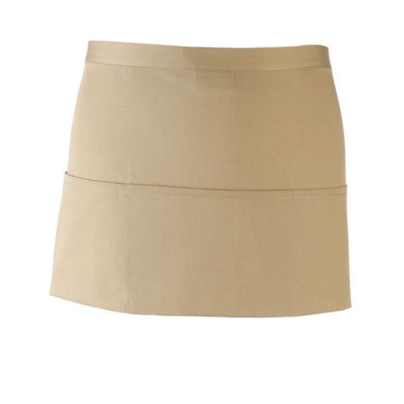 pr155-khaki-a1 Premier COLOURS COLLECTION’ THREE POCKET APRON - Χακί