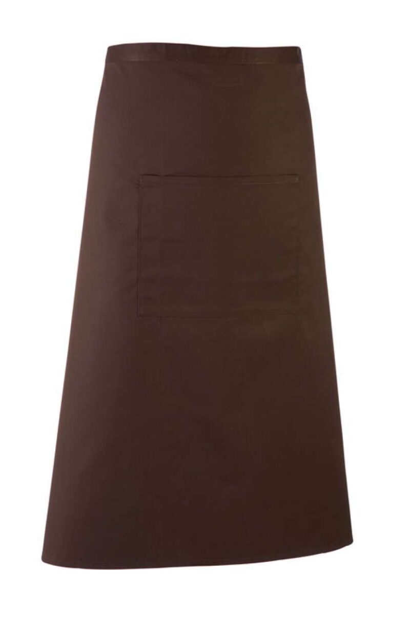 pr158-brown-a1 Premier 'COLOURS COLLECTION’ BAR APRON WITH POCKET - καφέ