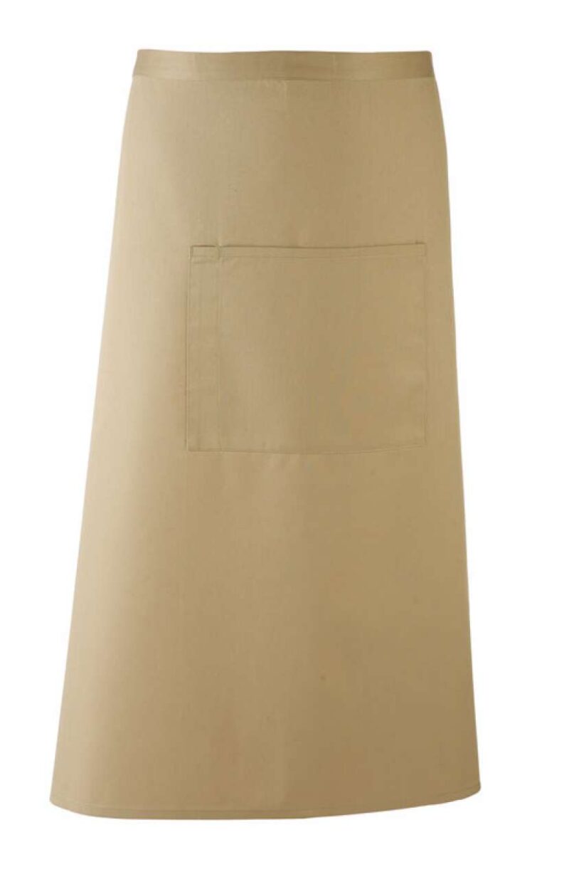 pr158-khaki-a1 Premier 'COLOURS COLLECTION’ BAR APRON WITH POCKET - Χακί