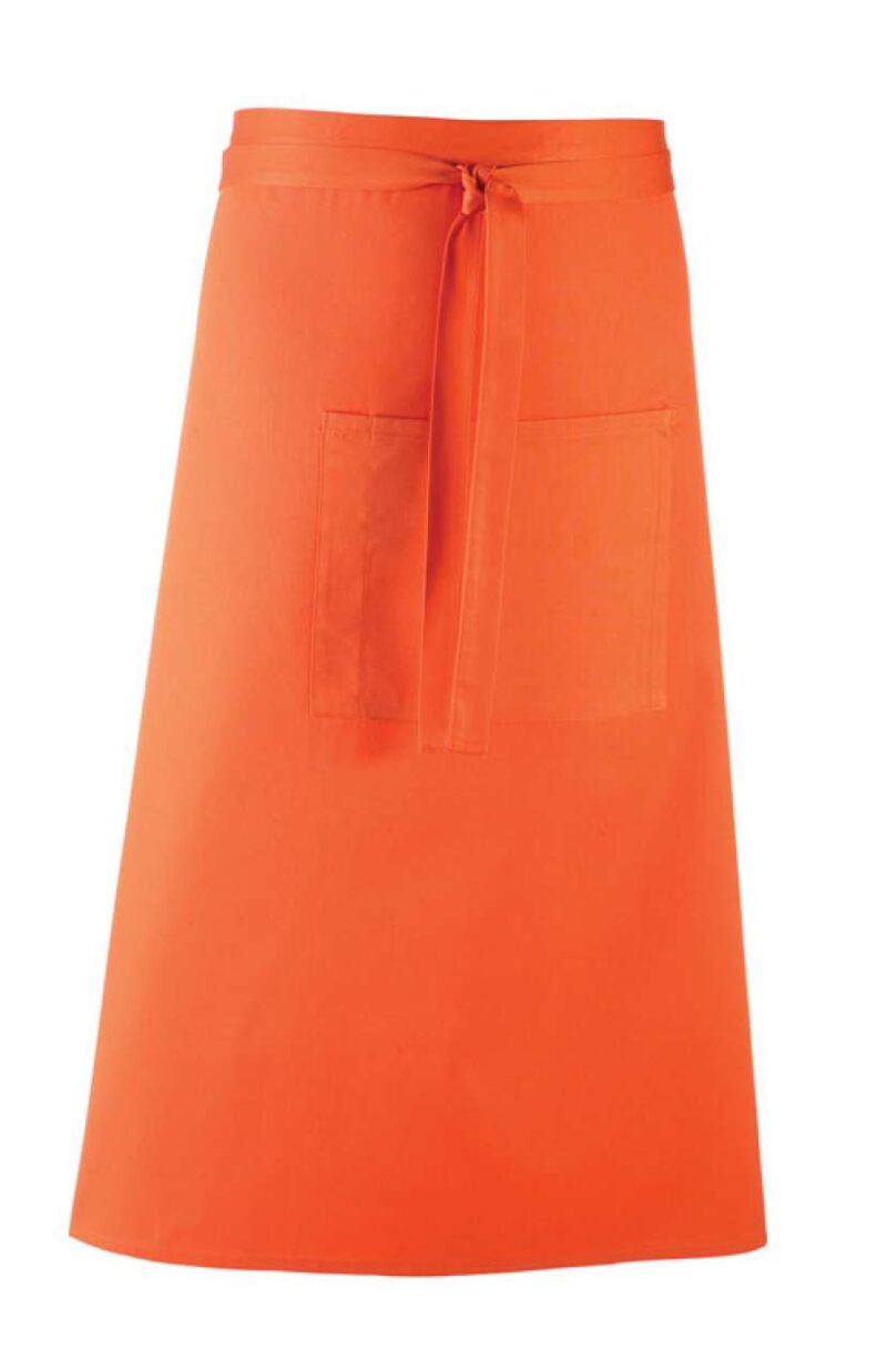 pr158-orange-a1 Premier 'COLOURS COLLECTION’ BAR APRON WITH POCKET - πορτοκαλί