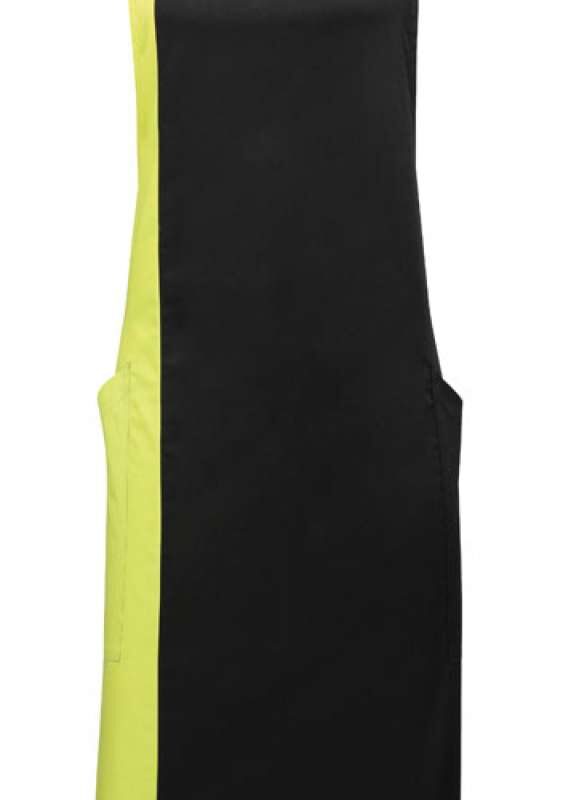 Premier 'COLOURS COLLECTION’ CONTRAST BIB APRON - Black/Turquoise