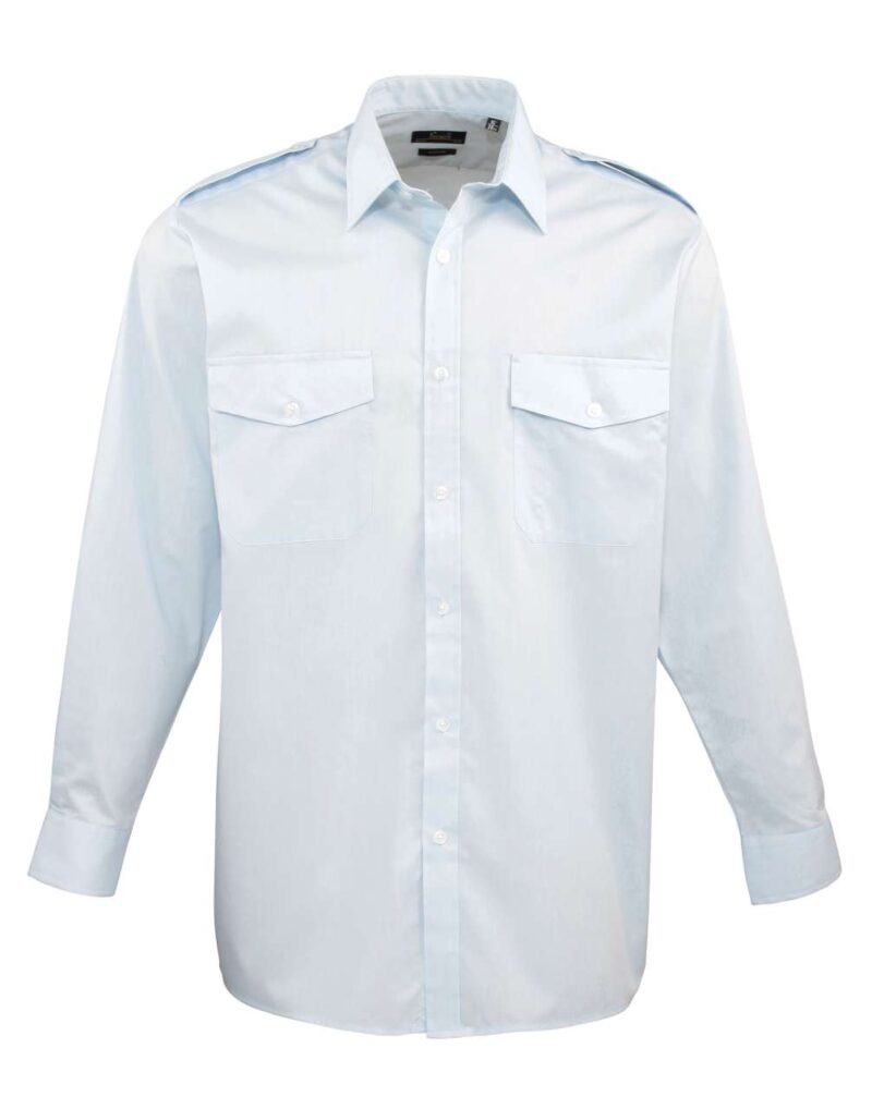 pr210-light_blue-a1 Premier MEN’S LONG SLEEVE PILOT SHIRT - Ανοιχτό μπλε
