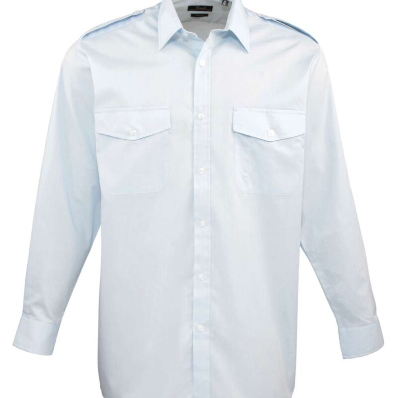pr210-light_blue-a1 Premier MEN’S LONG SLEEVE PILOT SHIRT - Ανοιχτό μπλε