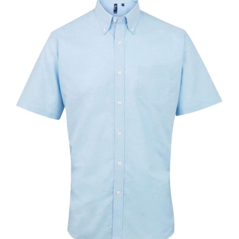 pr236-light_blue-a1 Premier Ανδρικό SIGNATURE Κοντομάνικο OXFORD Πουκάμισο - Ανοιχτό μπλε