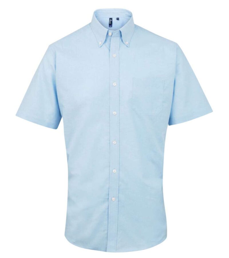 pr236-light_blue-a1 Premier Ανδρικό SIGNATURE Κοντομάνικο OXFORD Πουκάμισο - Ανοιχτό μπλε