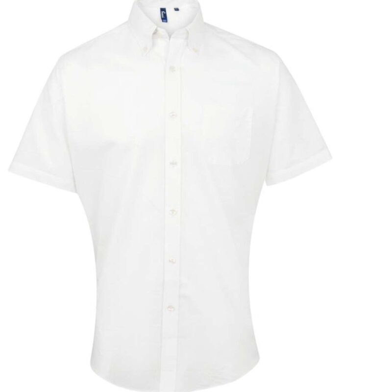 pr236-white-a1 Premier Ανδρικό SIGNATURE Κοντομάνικο OXFORD Πουκάμισο - Λευκό