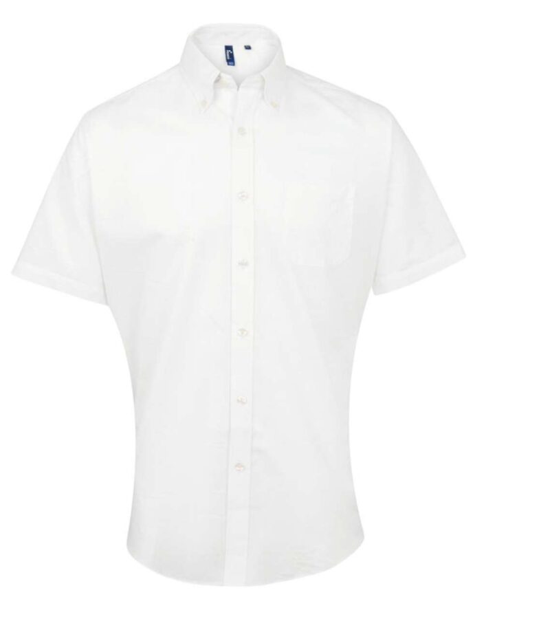 pr236-white-a1 Premier Ανδρικό SIGNATURE Κοντομάνικο OXFORD Πουκάμισο - Λευκό