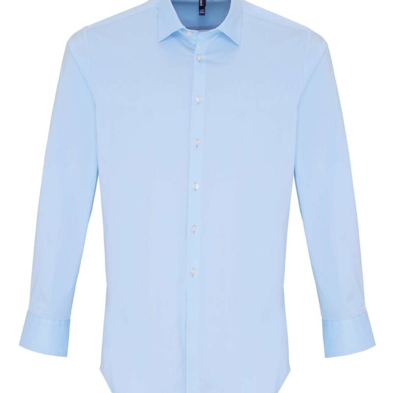 pr244-pale_blue-a1 Premier SOL'S Ανδρικό LONG SLEEVE STRETCH-FIT POPLIN SHIRT - Pale Blue