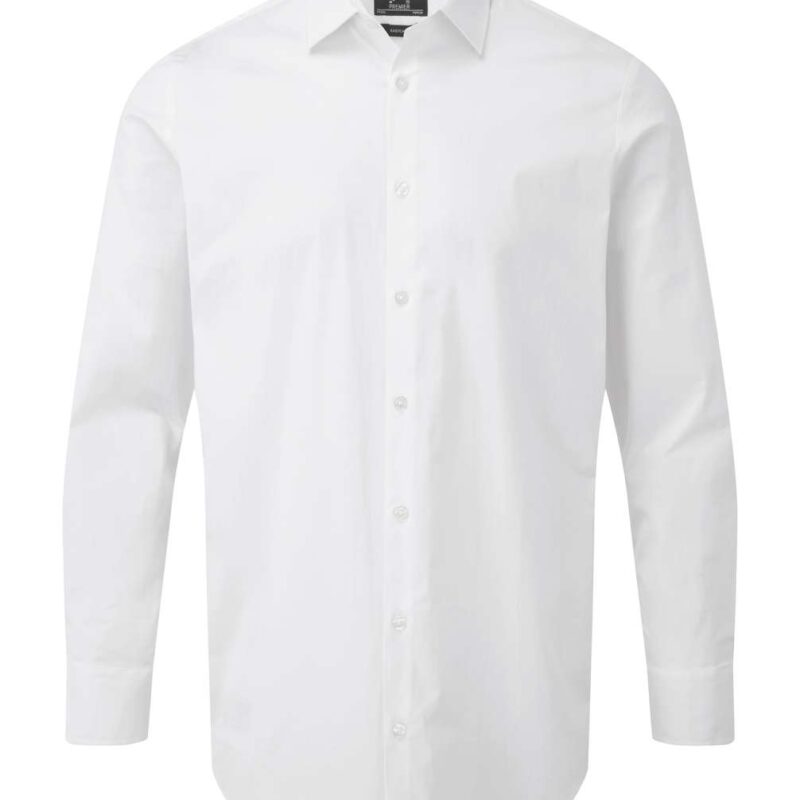 pr244-white-a2 Premier SOL'S Ανδρικό LONG SLEEVE STRETCH-FIT POPLIN SHIRT - Λευκό