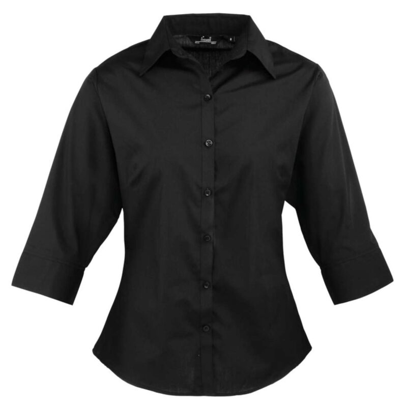 pr305-black-a1 Premier BLOUSE POPLIN 3/4 SLEEVE για WOMEN - Μαύρο