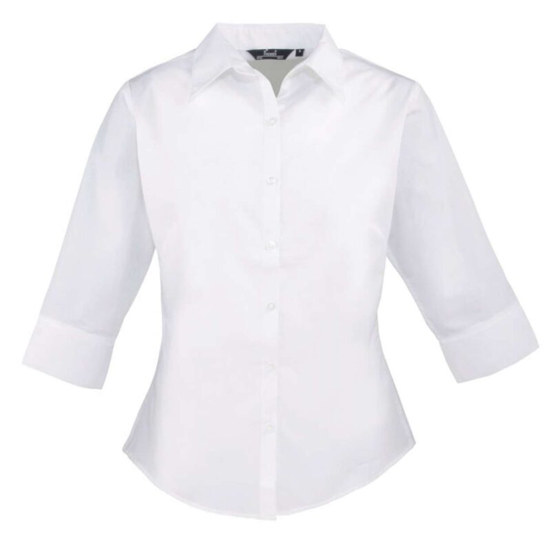 pr305-white-a1 Premier BLOUSE POPLIN 3/4 SLEEVE για WOMEN - Λευκό