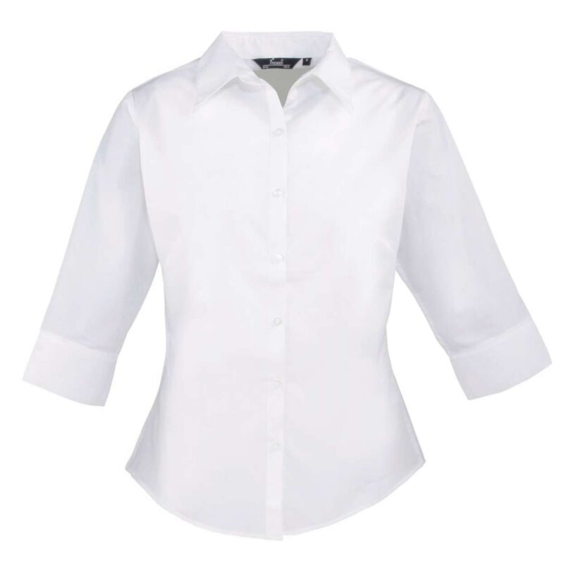 pr305-white-a1 Premier BLOUSE POPLIN 3/4 SLEEVE για WOMEN - Λευκό