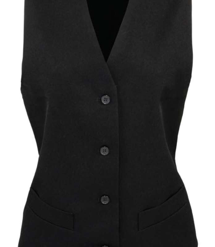 pr623-black-a1 Premier ΓΥΝΑΙΚΕΙΟ POLYESTER WAISTCOAT LINED - Μαύρο