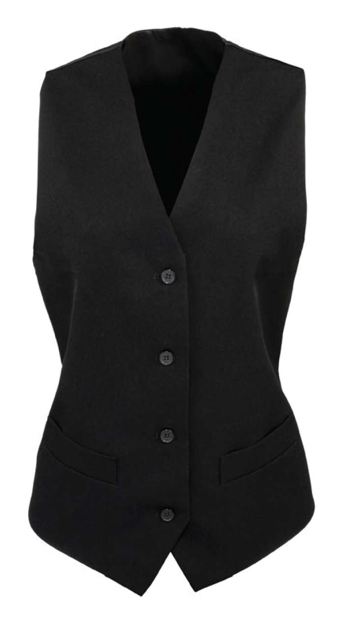 pr623-black-a1 Premier ΓΥΝΑΙΚΕΙΟ POLYESTER WAISTCOAT LINED - Μαύρο