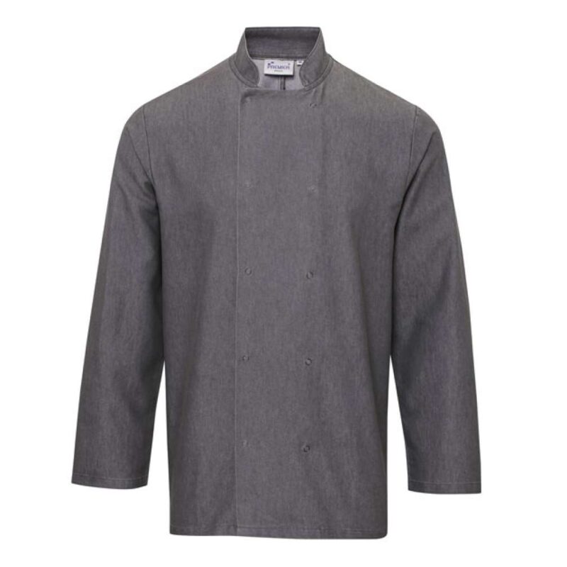 pr660-grey_denim-a1 Premier JACKET DENIM της CHEF - Γκρι Τζιν