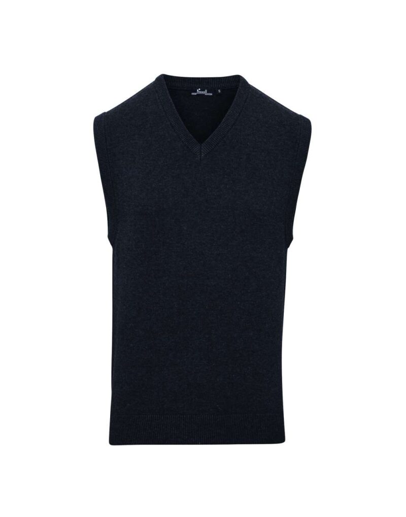 pr699-charcoal-a1 Premier SWEATER MEN'S V-NECK SLEEVELESS - Ανθρακί