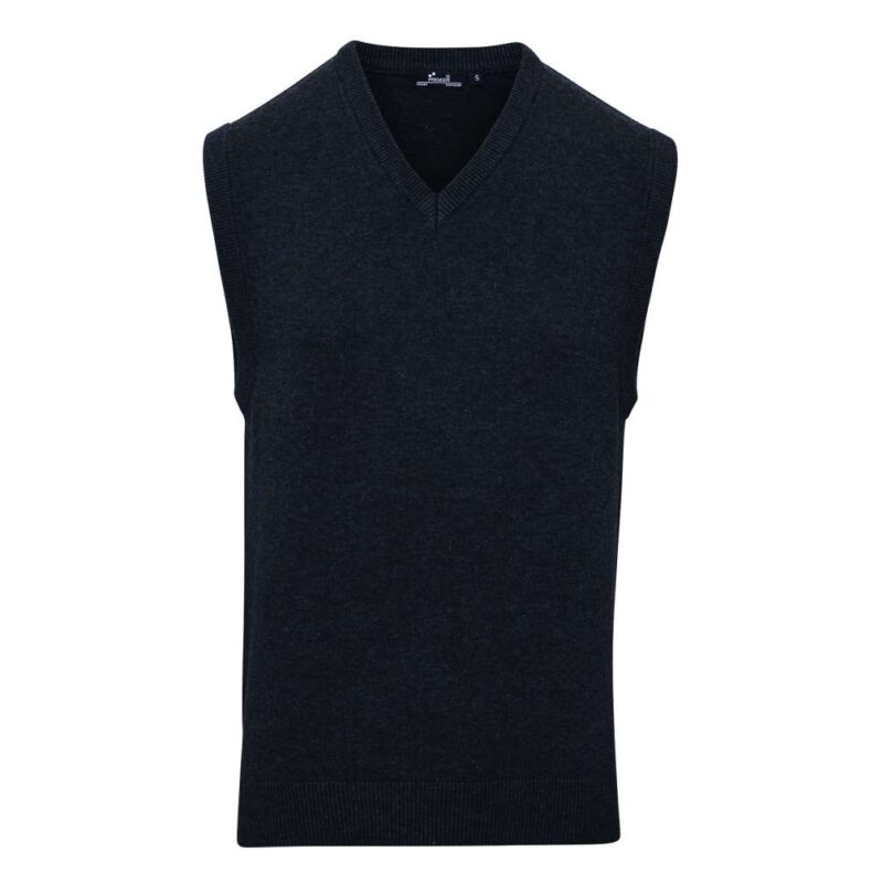 pr699-charcoal-a1 Premier SWEATER MEN'S V-NECK SLEEVELESS - Ανθρακί