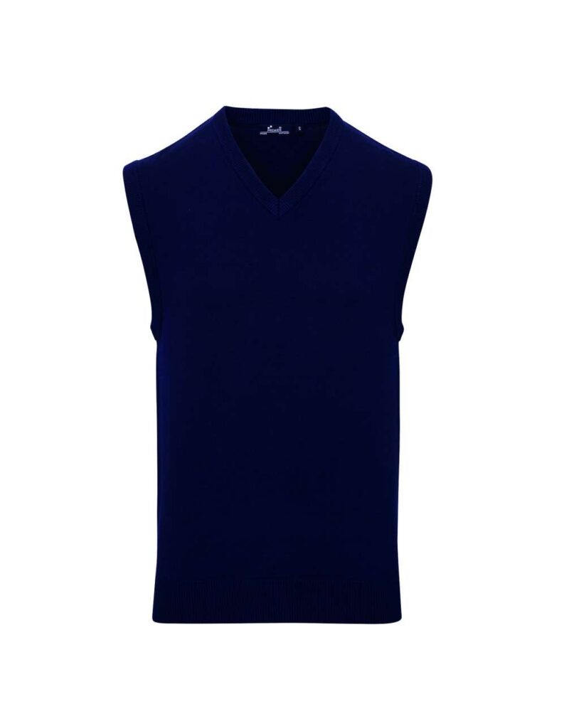 pr699-navy-a1 Premier SWEATER MEN'S V-NECK SLEEVELESS - Μπλε μαρίν