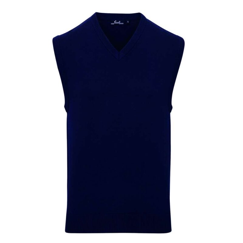 pr699-navy-a1 Premier SWEATER MEN'S V-NECK SLEEVELESS - Μπλε μαρίν
